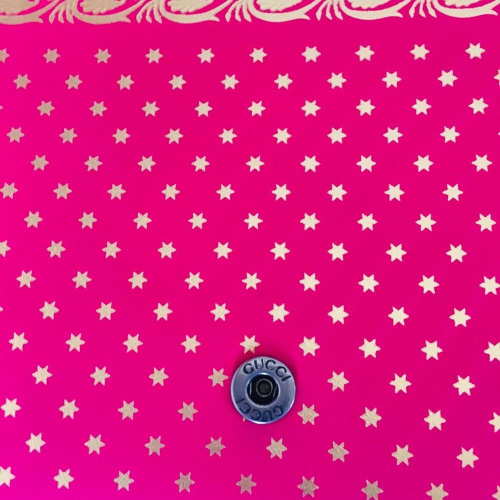 New Authentic Gucci Guccy Logo Moon & Stars Leather Wallet Chain Small P… - Picture 12 of 15